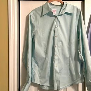 Brooks Brothers light teal blue button down in perfect condition. size 12.